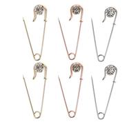 ibasenice Imperdibles de Moda para Ropa 6 Pcs Gemas de Imitación Broches Brillantes Colores Oro Rosa y Sujetadores Portátiles para Ajuste de Cintura y Fijación Antideslizante