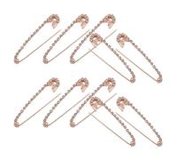 ibasenice Imperdibles Decorativos Forma U Gemas de Imitación, Broches de Cristal en Rosa Dorado, Paquete de 10 Unidades para Ropa, Chal y Suéter, Alfileres Seguros y Versátiles para Mujer