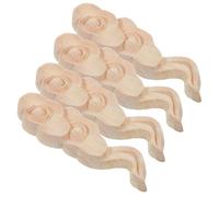 ibasenice Incrustaciones de Madera Tallada con Motivos Celestiales para Decoración de Gabinete y Chimenea, Diseño Clásico Chino Elegante, Tamaño 9.5x2.5x0.9cm, Pack de 4 Piezas