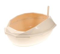 ibasenice Inodoro para Gatos Antisalpicaduras Caja de Arena Semicerrada de Plástico Recipiente para Arena de Gatos Incluye Pala Color