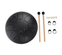 ibasenice Instrumento de Percusión de Lengüeta de 8 Tonos, 6 Pulgadas, Negro, Aleación de Acero Titanio, para Meditación y Principiantes