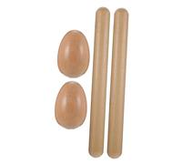 ibasenice Instrumentos de Percusión para Huevos Shakers de Madera y Baquetas Rítmicas Versátiles Compacto para Fácil Manejo y Color Madera Natural para Personalizar para Educación Musical