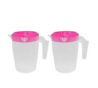 ibasenice Jarras para Agua Fría y Diseño Elegante Gran Capacidad Juego de 2 de 1l con Tapa, Material Abs para Servicio de Bebidas en Cafeterías y Refrigeradores