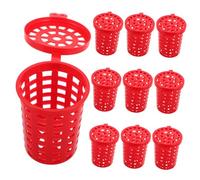 ibasenice Jaula para Cebo de Pesca Roja Grande 20 Piezas Soporte para Cebos de Camarones y Cangrejos Cesta de Plástico Resistente para Almacenamiento y Difusión de Aroma en Actividades al