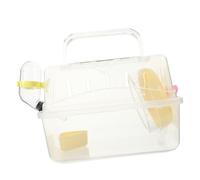 ibasenice Jaula para Hámster Portátil con Ventana Panorámica Transparente Resistente y Cómoda para Transporte y Crianza de Pequeños Roedores para Viajes y Interior