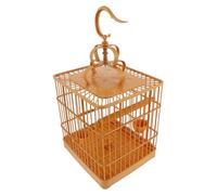 ibasenice Jaula para Pájaros de Plástico Marrón con Perchero y Bandeja Inferior, Espacio para Dormir y Habitar Adecuado para Periquitos y Loros en Casa