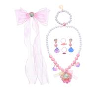 ibasenice Joyas De Princesa Para Joyas De Conchas Marinas Pendientes Para Bisutería De Sirena Pulsera Con Dije De Sirena Para Niñas Para Resina Rosa