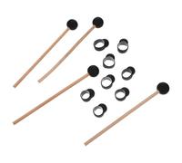 ibasenice Juego de 12 Baquetas y Dedales de Silicona y Madera para Batería Etérea, Cómodos y Prácticos para Proteger Dedos en Práctica Musical