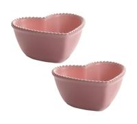 ibasenice Juego de 2 Cuencos de Cerámica Forma de Corazón para Cocinar al Vapor y Postres, Fáciles de Limpiar Horneado Uniforme, Ideales para Hacer Pudín y Pasteles Pequeños