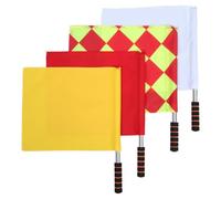 ibasenice Juego de 4 banderas de árbitro: bandera de señalización manual con mango de esponja de acero inoxidable para jueces de línea, atletismo, eventos deportivos, fútbol y fútbol americano.