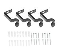 ibasenice Juego de 4 Soportes Negros de Metal para Barras de Cortina, Ajustables Rebabas, Soporte Estable para Instalación Lateral en Ventanas