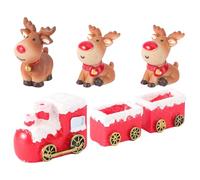 ibasenice Juego de 5 Estatuas Navideñas de Resina Forma de Trineo de Alce para Decoración Única de Escritorio y Estantería en Navidad Varios Estilos