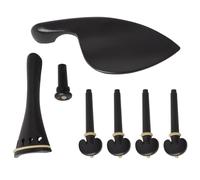 ibasenice Juego De Accesorios Para Violín Profesional De Ébano Negro, Incluye Barbada, Clavijas De Afinación, Reposamuñecas y Cordal, Piezas De Repuesto Duraderas Para Instrumentos De Cuerda