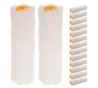 ibasenice Juego de Mini Rodillos para Pintar, Rodillo de Pintura Pequeño, 15 Piezas, Algodón y Plástico, Diseño Redondeado de 4 Pulgadas, Blanco, para Renovación de Muebles y Retoques