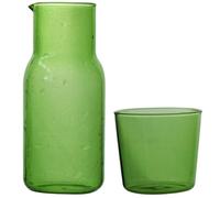 ibasenice Juego de Vaso y Jarra de Vidrio de 500ml Color Verde, Práctico y Fácil de Almacenar, Adecuado Hogar y Bebidas Calientes