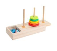 ibasenice Juguete Sensorial de Madera Torre de Anillos Apilables para Bebés y Educativo de Desarrollo Cognitivo y Motricidad Fina Regalo para Primeros Años