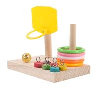 ibasenice Juguetes de Inteligencia para Periquitos Anillo de Baloncesto de Madera para Entrenamiento y Diversión de Aves Seguro y Resistente para Ejercicio y Desarrollo Color Aleatorio