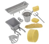 ibasenice Juguetes De Simulación para Niños Accesorios De Mini Granja 8 Piezas Set Pequeño Educativo Portátil para Juego Casa y Mesa De Arena