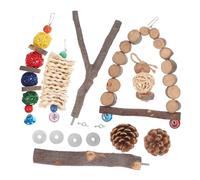 ibasenice Juguetes para Cacatúas y Loros De Madera De Manzana, 8 Piezas para Morder y Buscar Alimento, Accesorio para Jaulas, Apto para Periquitos y Aves Medianas