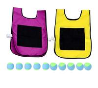 ibasenice Kids Sticky Ball Vest - 10 Pcs Sponge Balls Dodgeball Games Sticky Vest for Home School Play,Random Ball Color