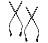 ibasenice Kit con 2 Pares de Patillas Metálicas para Gafas Aplicables, Diseño con Dientes Convexos y Planos, Color Negro Cristal, Accesorios Resistentes para Reemplazo en Cuidado de Gafas