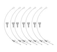 ibasenice Kit de 12 Juegos de Ganchos Ajustables y Cables de Acero Inoxidable para Colgar Cuadros Sistema de Riel, Capacidad Fuerte y Uso en Galerías u Oficinas