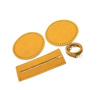 ibasenice Kit de Accesorios para Bolsa Funda Cremallera y Resistente Base de Pu Marrón para Labores de Tejer y Costura Manual