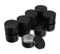 ibasenice Latas de Metal para Velas 50 Ml 12 Piezas Tarros Redondos Negros para Hacer Velas DIY Recipientes Portátiles para Manualidades y Decoración Hogar