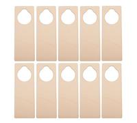 ibasenice Letrero de Madera en Blanco para Colgar Pomo de Puerta, Pack de 10 Piezas, Tablero DIY para Pintura y Decoración de Puertas, Accesorio Creativo para Manualidades y Hogar