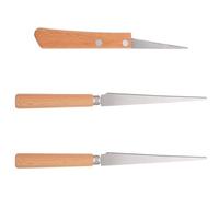 ibasenice Libres de Óxido Herramientas Portátiles Juego de 3 Cuchillos para Tallar Arcilla Mango de Madera y Acero Inoxidable para Modelado y Escultura en Talleres y Manualidades