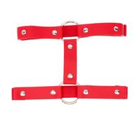 ibasenice Ligas de Cuero Punk Anillo Redondo Doble, Material Cuero y Aleación, Talla Única para Mujer, Accesorios de Muslo para Fiestas Punk y Cosplay, Estilo Callejero Rojo