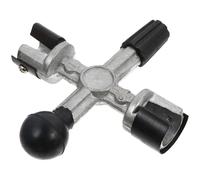 ibasenice Limpiador de Bornes de Batería 4 Vías, Raspador y Cepillo Multiuso para Postes Superiores, Herramienta de Reparación Automotriz Compatible Baterías Coche y Marina, Accesorio