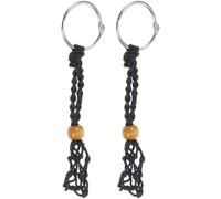 ibasenice Llaveros Ajustables de Red Elástica Negra 2 Piezas, Accesorio Artesanal Tejido a Mano para Mujer y Hombre, Soporte para Piedras Decorativas, Adorno Versátil para Llaves y Bolsos