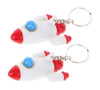 ibasenice Llaveros Geniales de Cohete Espacial 2 Piezas Blancos, Colgante Decorativo Ligero de Metal Resistente para Hombres, Accesorio Multifuncional para Equipaje y Llaves