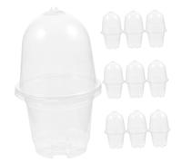 ibasenice Maceta Plástica Transparente con Tapa de Tiestos para Plántulas y para de Plantas Interiores y Exteriores con Orificios de Drenaje para Suculentas y Plantas de Paisaje