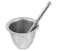 ibasenice Majadero Mortero para Cocina Mortero para Condimentar de Aluminio Plata, Triturador Manual de Ajo y Especias, Ligero y Ergonómico, para Farmacias y Polvo