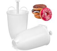ibasenice Máquina para Hacer Donas Pequeñas 2 Unidades Molde de Plástico Blanco Adecuado para Uso Familiar y Actividades de Repostería en Casa