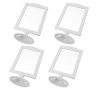 ibasenice Marcos de Fotos de Doble Cara de Plástico Blanco, Soporte para Fotos de Mesa 4 Piezas, Estilo Simple para Exhibición y Protección de Imágenes