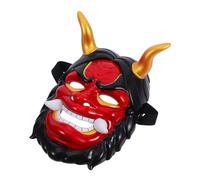 ibasenice Máscara Japonesa de Demonio con Cuernos Estilo Tengu Máscara Completa Ligera para Cosplay y Fiestas de Halloween Diseño Auténtico Hannya para Adultos Festivos