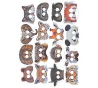 ibasenice Máscaras de Papel de Animales para 16 Piezas Máscaras Infantiles de Bosque y Zoológico para Fiestas de Cumpleaños Manualidades y Recuerdos Temáticos para Disfraces