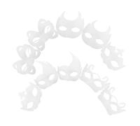 ibasenice Máscaras de Papel en Blanco para Manualidades 10 Piezas DIY para Fiesta y Mascarada, Diseño Variado (adorno Floral, Ala de Insecto, Cisne, Tres Picos, Doble Cuerno), Color Blanco,