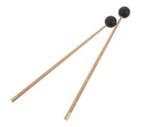 ibasenice Mazo para Instrumento de Lengua y Campana Mango Ergonómico, Cabezas de Goma y Madera Khaki, Paquete de 2 Piezas para Práctica E Improvisación Musical