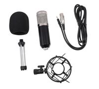 ibasenice Micrófonos de Condensador Cable Micrófono para Transmisión y Grabación de Música Ktv Cabeza de Malla Negra Plateada