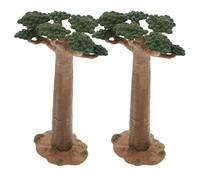 ibasenice Modelo de Árbol en Miniatura Baobab 2piezas para Decoración de Paisaje, Material PVC, Estable sobre Escritorio, Adecuado para Ornamentación de Micro Paisaje