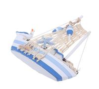 ibasenice Modelo de Barco Náutico de Madera con Diseño de Aves Marinas para Decoración de Escritorio Estilo Mediterráneo Pequeño