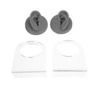 ibasenice Modelo de Oído Simulado Gris Modelo de Anatomía de Oreja Humana y Canina de Silicona Flexible para Exhibición de Aretes y Joyas para Práctica de Perforación y Enseñanza de Acupuntu