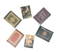 ibasenice Modelos de Libros Retro de Papel para Casa de Muñecas, 6 Minilibros Decorativos Pequeños para Escenario, Accesorios Ligeros y Seguros para Fotografía y Decoración de Mini Casas