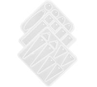 ibasenice Molde de Resina para Colgantes de Pendiente Geométrico 3piezas de Silicona Flexible para Hacer Joyería DIY Creativa en Forma Oval, Rectángulo y Triángulo