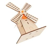 ibasenice Molino De Viento De Manivela para Modelo De Molino De Viento De Papel De Madera Kit De Ciencia para Hacer Mismo Juguete De Construcción En 3D