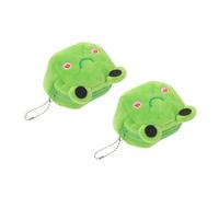 ibasenice Monedero de Peluche Forma de Rana para Mujer, Cartera Pequeña Cremallera, Felpa Suave, 2 Piezas, Bolso Lindo para Monedas, Uso Diario y Viajes